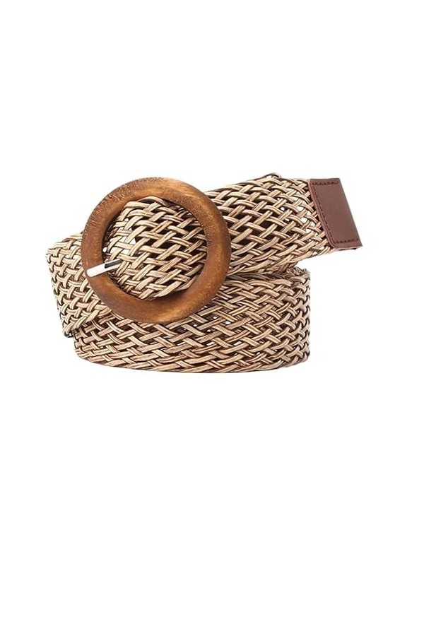 Ceinture for femme, ceinture de taille, ceinture de taille bohème vintage été boucle en bois ceintures tressées for femmes bo
