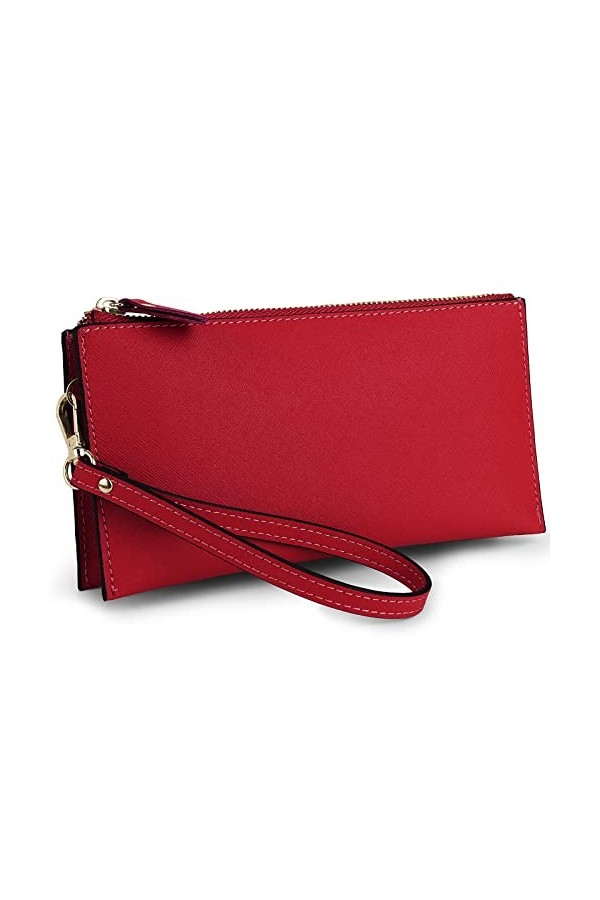 YALUXE Sac Pochette Femme Cuir Bandouliere Clutches avec Dragonne Grand Capacité Crâne Noir