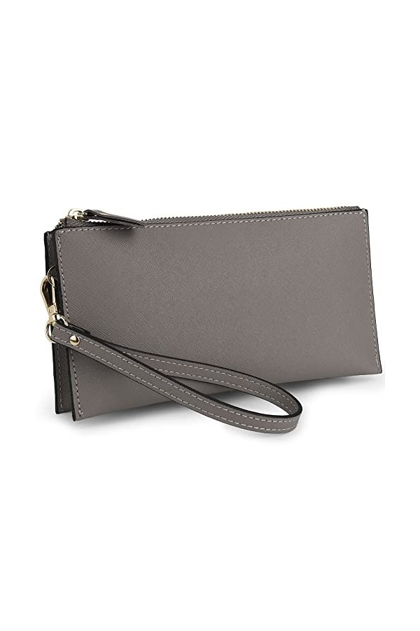 YALUXE Sac Pochette Femme Cuir Bandouliere Clutches avec Dragonne Grand Capacité Crâne Noir