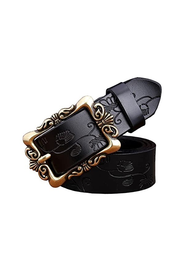 EKLART Ceintures en cuir for femmes mode boucle ardillon femme ceinture for jeans Size : 38inch/95cm, Color : Coffee 