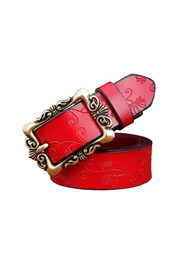 EKLART Ceintures en cuir for femmes mode boucle ardillon femme ceinture for jeans Size : 38inch/95cm, Color : Coffee 