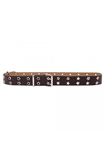 FOUNCY Ceinture Punk Ceinture en Cuir Souple à Double rangée for Femmes avec Boucle à ardillon Solide Color : Marron, Size :
