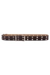 FOUNCY Ceinture Punk Ceinture en Cuir Souple à Double rangée for Femmes avec Boucle à ardillon Solide Color : Marron, Size :