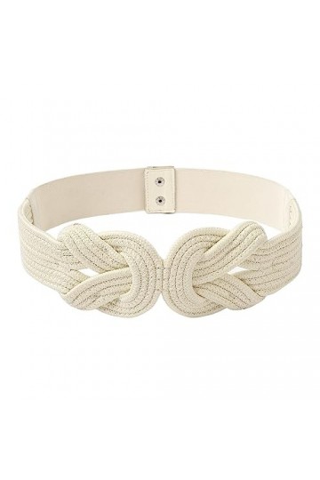 DHDHWL Ceinture Elastique Femme Elastic Wide Belt Womens All-Match Hand-Woven Dress Belt Beige Color Girdle Color : B, Size 