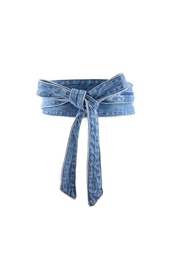 Hdhdeueh Ceinture en jean pour femme avec nœud papillon