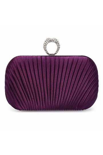 SYMALL Femme Sac à Main en Stain Chic Minaudière en Décoré de Strass Sac pour Soirée Pochette Mariage Clutch Retro Nouveaux S