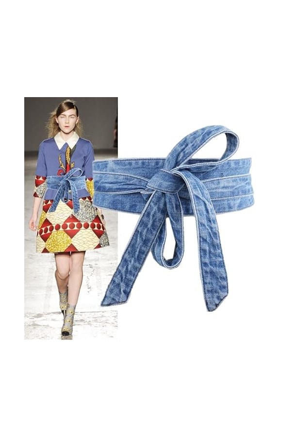 Hdhdeueh Ceinture en jean pour femme avec nœud papillon
