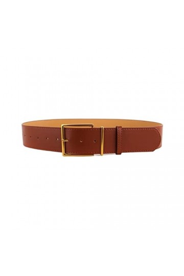 EKLART Mode femmes large ceinture Vintage or métal boucle ardillon ceintures femme noir PU cuir ceintures femmes taille sangl