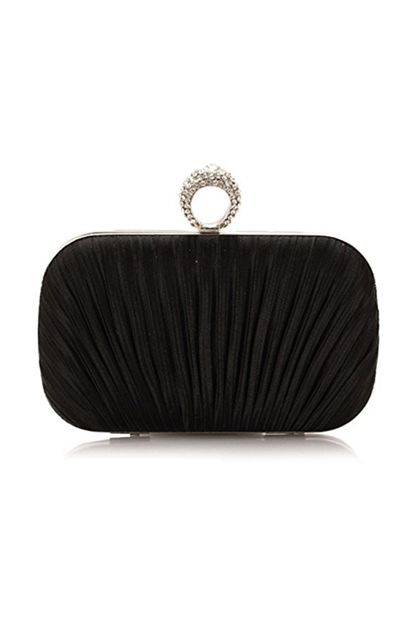 SYMALL Femme Sac à Main en Stain Chic Minaudière en Décoré de Strass Sac pour Soirée Pochette Mariage Clutch Retro Nouveaux S