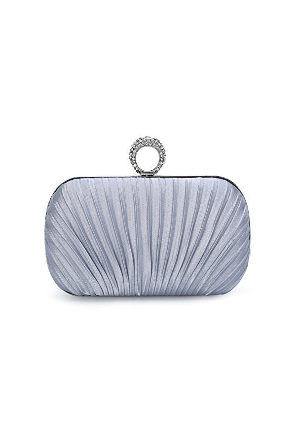 SYMALL Femme Sac à Main en Stain Chic Minaudière en Décoré de Strass Sac pour Soirée Pochette Mariage Clutch Retro Nouveaux S