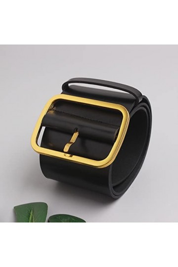 SCOOVY 1 Pc Ceinture Métal Boucle Taille Ceinture Manteau en Cuir uni Robe Femme Cinture Commerbund Ceinture-Noir, 100cm