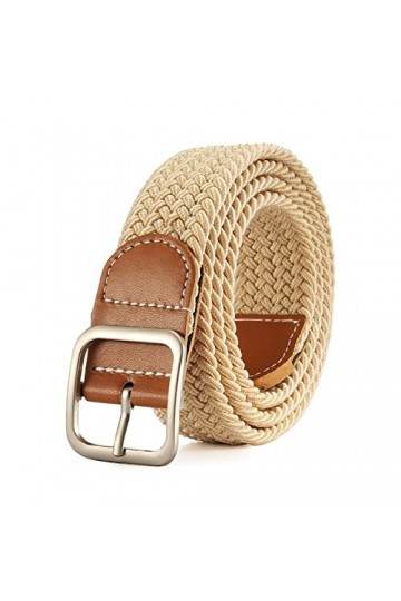 EKLART Female Casual Knitted Pin Buckle Belts For Women Woven Canvas Elastic Stretch Belts For Women Jeans Waistband Size : 