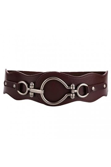 QINGYY 1 Pc Ceinture élastique de Taille café Cummerbunds Larges Ceintures Femme en Cuir Ceinture-café, Taille Unique