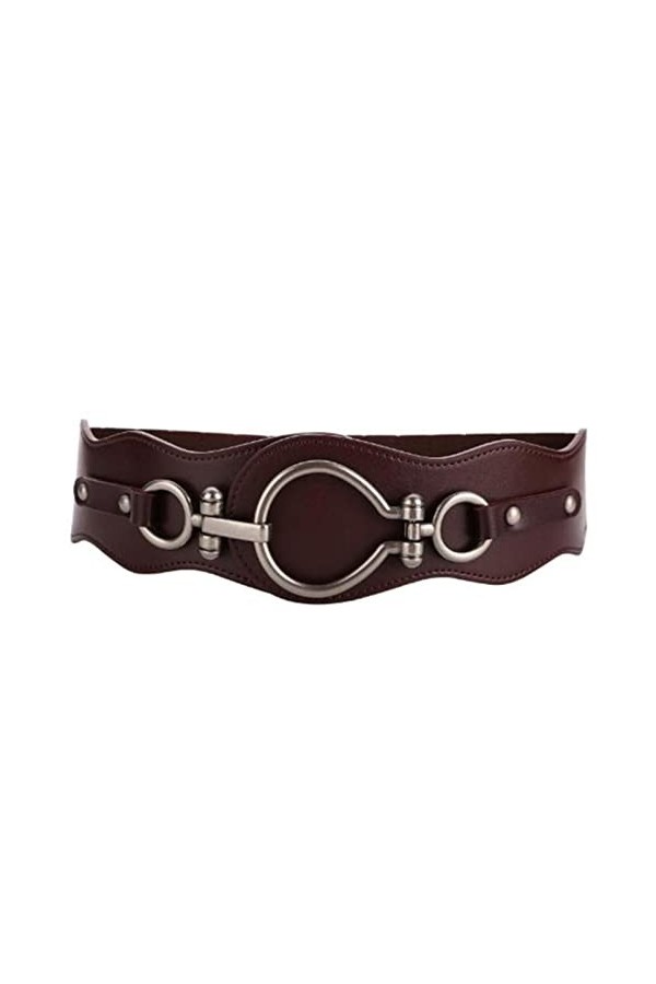 QINGYY 1 Pc Ceinture élastique de Taille café Cummerbunds Larges Ceintures Femme en Cuir Ceinture-café, Taille Unique