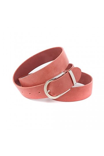 Anthoni Crown Ceinture en Cuir, Rose, 110 cm Femme
