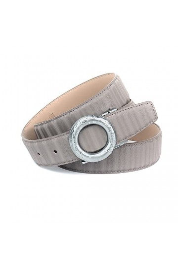 Anthoni Crown Ledergürtel Ceinture, Gris, 80 cm Femme