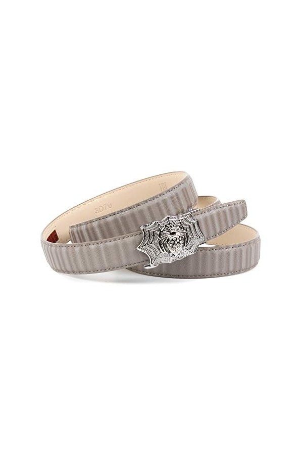 Anthoni Crown Ledergürtel Ceinture, Grau, 90 Femme