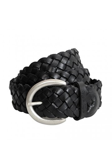 Ceinture en cuir tressé Tom Tailor pour femme - Ceinture en cuir véritable avec boucle ardillon en métal couleur au choix -