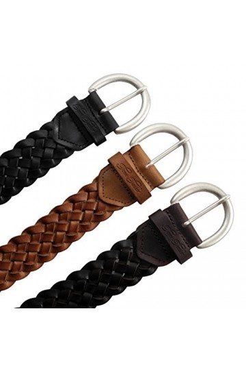 Ceinture pour femme en cuir tressé de Tom Tailor - Ceinture en cuir véritable avec boucle ardillon en métal couleur au choix