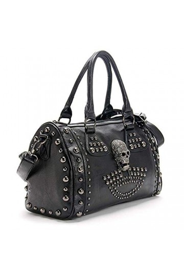 FiveloveTwo Femmes&nbsp;Crâne Sacs portés Main Gothique Rivet Sac à Bandouliere Pochettes Clutches Sacs portés épaule Sacoche Cuir