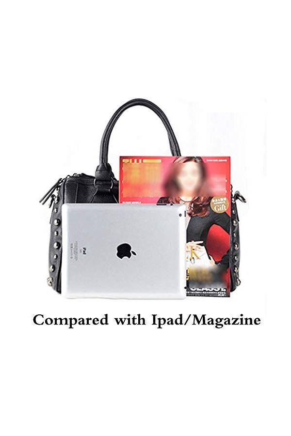 FiveloveTwo Femmes&nbsp;Crâne Sacs portés Main Gothique Rivet Sac à Bandouliere Pochettes Clutches Sacs portés épaule Sacoche Cuir