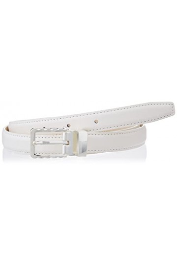 Anthoni Crown Ledergürtel Ceinture, Blanc, 90 Femme