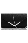 Togudot Sac à main pour femme - Sac à main pour femme - Sac à main pour mariage - Portefeuille à bandoulière, Noir, clutch