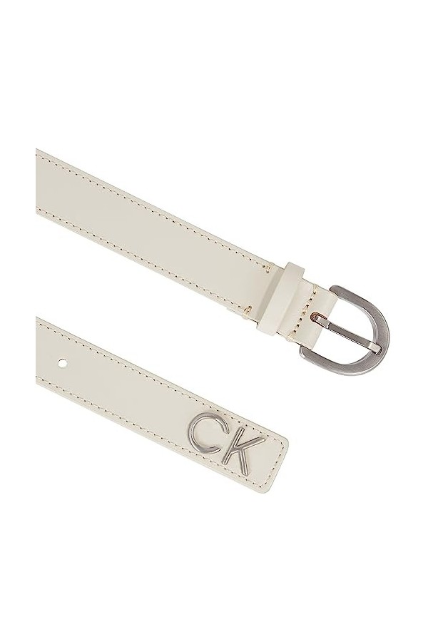 Calvin Klein RE-Lock RND BCKL BLT W/Tip 25MM Ceintures, DK Ecru, 120 Femme