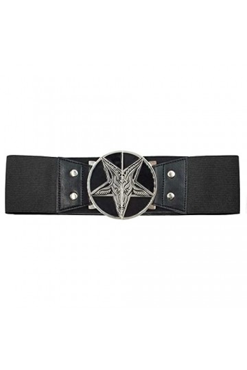Generisch Kreepsville 666 Baphomet Teufel Satan Gothique Boucle de ceinture, Noir , S-M