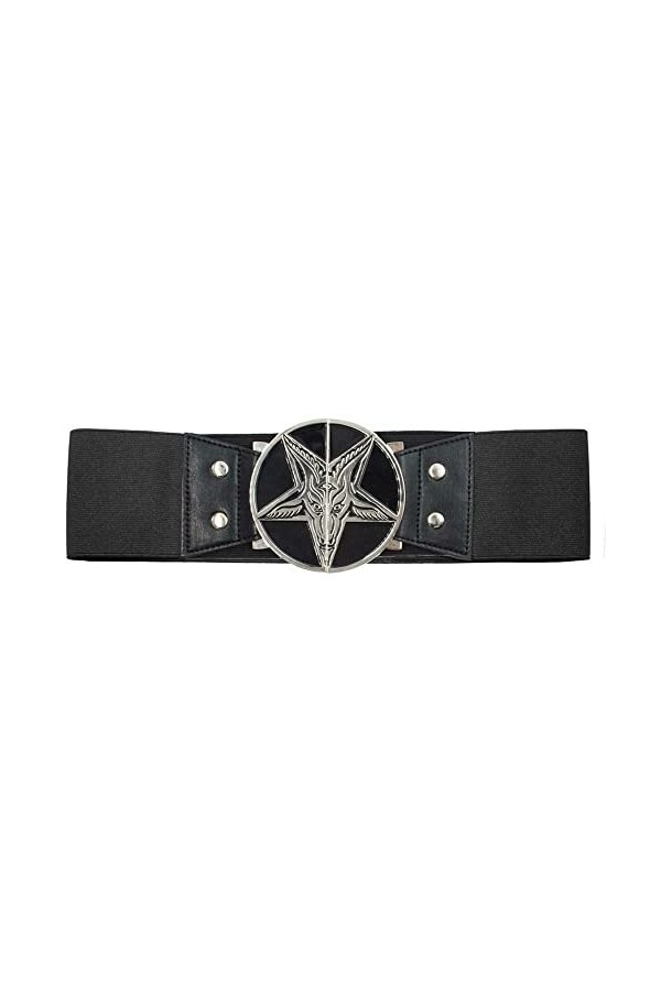 Generisch Kreepsville 666 Baphomet Teufel Satan Gothique Boucle de ceinture, Noir , S-M