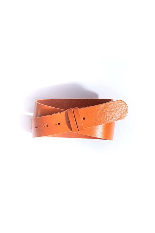 Luca Kayz CALVADOS Ceinture de rechange en cuir sans boucle interchangeable 4 cm Mandarine L 100 cm, mandarine, taille 100 cm