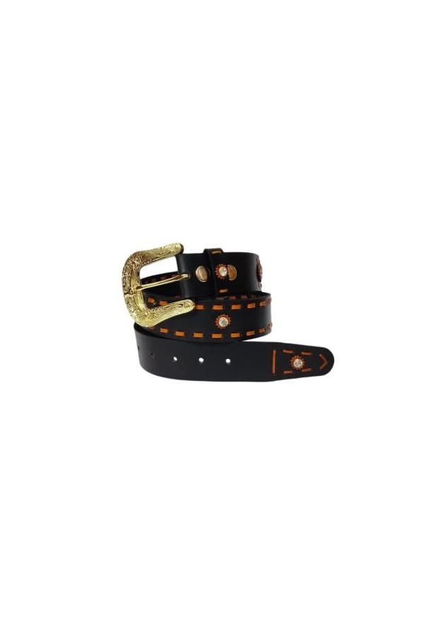 JF-Reitsport Western Style Belt 32 inches Cowboy Cowgirl Unisex, Black