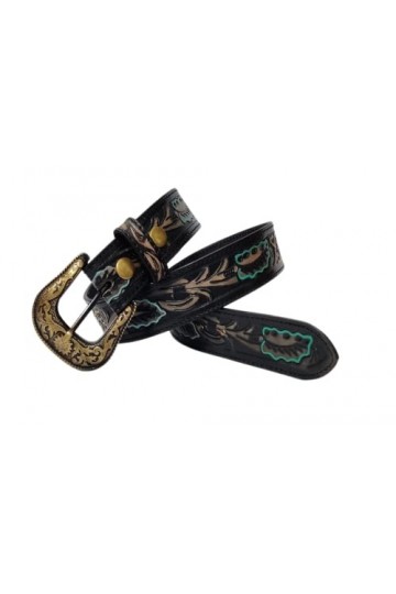 JF-Reitsport Western Style Belt 32 inches Cowboy Cowgirl Unisex, Black