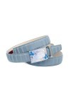 Anthoni Crown Ledergürtel Ceinture, Bleu Ciel, 90 Femme