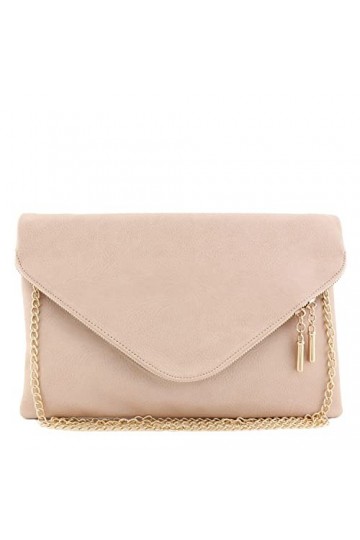Large Envelope Clutch Bag with Chain Strap