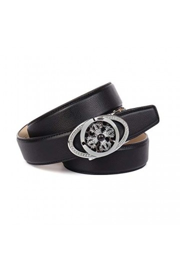 Anthoni Crown Ledergürtel Ceinture, Noir, 85 cm Femme