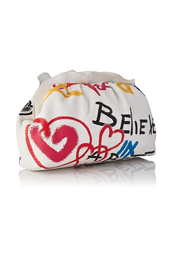 Pinko, Mini chaîne CLUTCH FRAMED 3 CL Femme, Z14_Blanc + Blanc, Taille unique