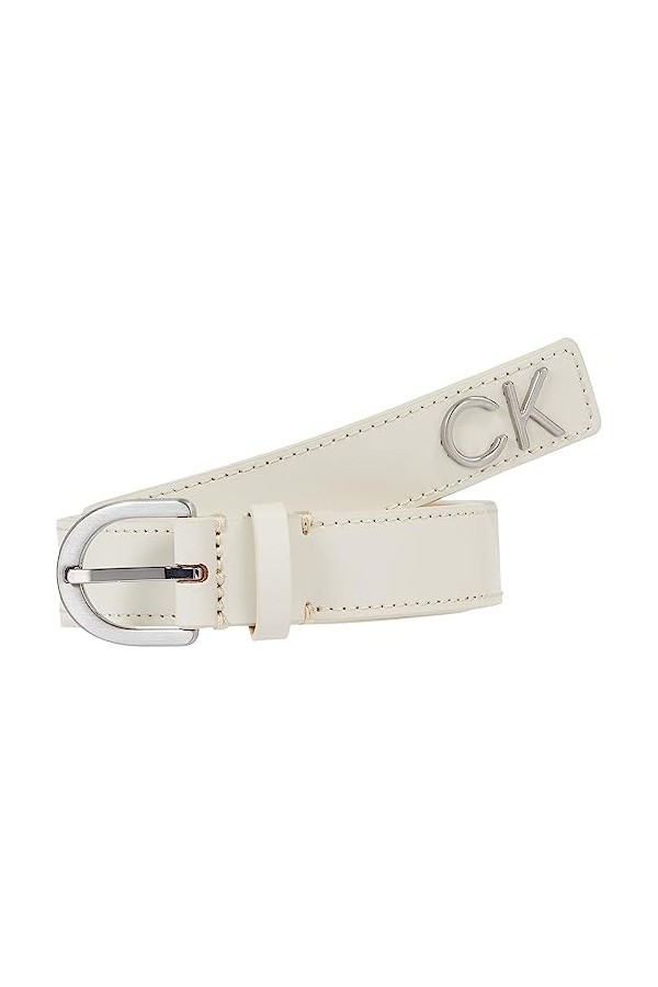 Calvin Klein RE-Lock RND BCKL BLT W/Tip 25MM Ceintures, DK Ecru, 120 Femme