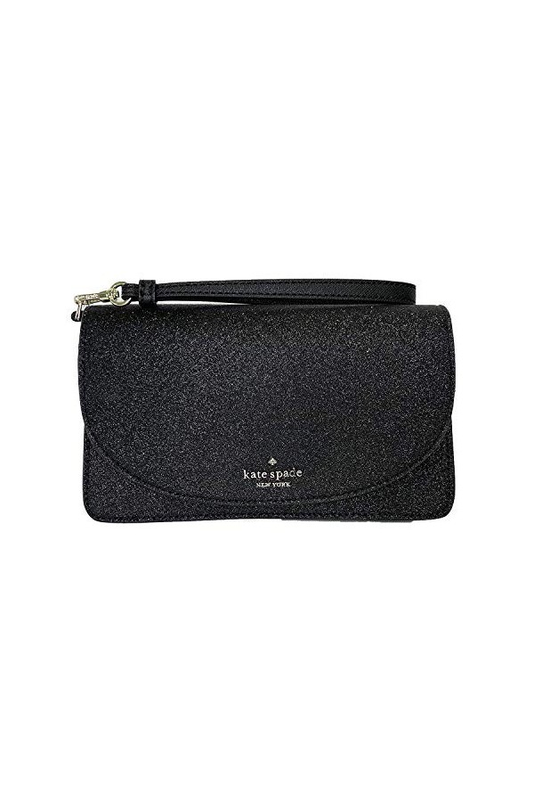 Kate Spade New York Joeley Boxed Multifunctional Wallet Wristlet Clutch WLRU5841 Black Glitter 