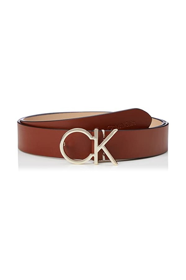 Calvin Klein RE-Lock CK Logo Belt 30MM Ceinture, Cognac, 80 cm Femme