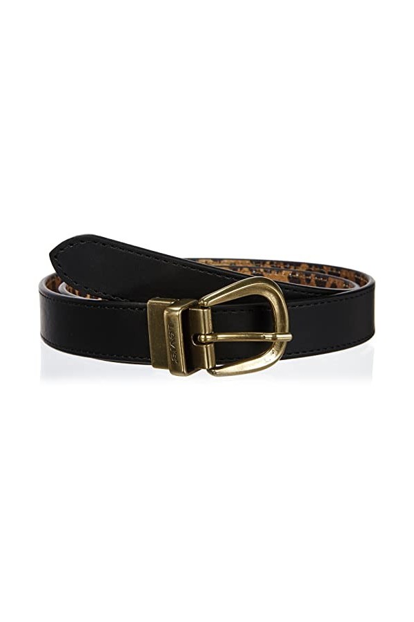 Levis Womens Reversible Belt with Print Femme, Noir/Imprimé leopard 59 , Taille: 80