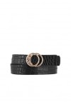Kaporal - Ceinture femme en cuir effet croco - Heva - Femme - 85 - Noir