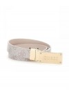 GUESS BW7796 REVERSIBLE BELT ceinture étroite cuir ceinture logo femme brun or, Dove Logo/White, Large