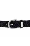Calvin Klein Ceinture Femme Ck Must Round Belt 2.5 cm Mono Ceinture Similicuir, Noir Black Mono , 75 cm