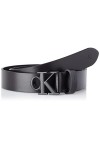 Calvin Klein Jeans Femme Round Mono Plaque Belt 30mm Ceinture, Noir, 90 EU