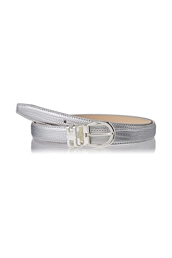 Anthoni Crown Ledergürtel Ceinture, Argenté, 100 Femme