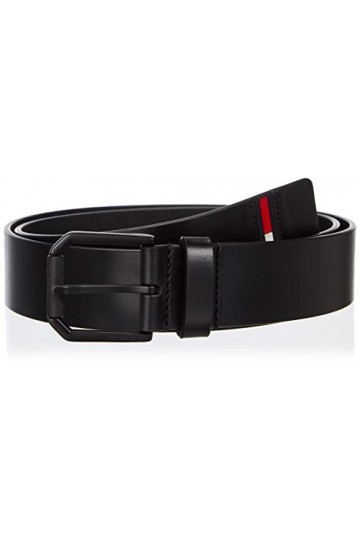 Tommy Jeans Ceinture Homme TJM New Leather 4.0 Ceinture Cuir, Noir Black , 90
