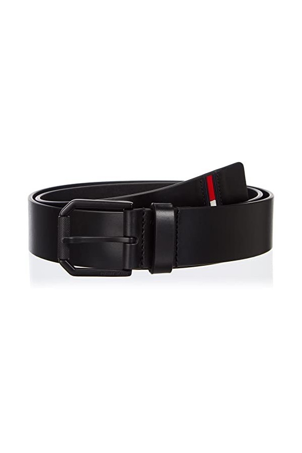 Tommy Jeans Ceinture Homme TJM New Leather 4.0 Ceinture Cuir, Noir Black , 90