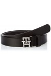 Tommy Hilfiger Ceinture Femme TH Logo 2.5 Ceinture Cuir, Noir Black , 70