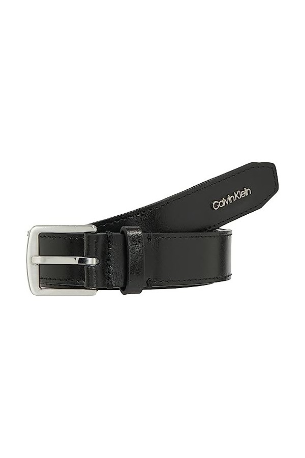 Calvin Klein Must SQR Letter Tip 25MM Belt Ceintures, CK Black, 85 Femme